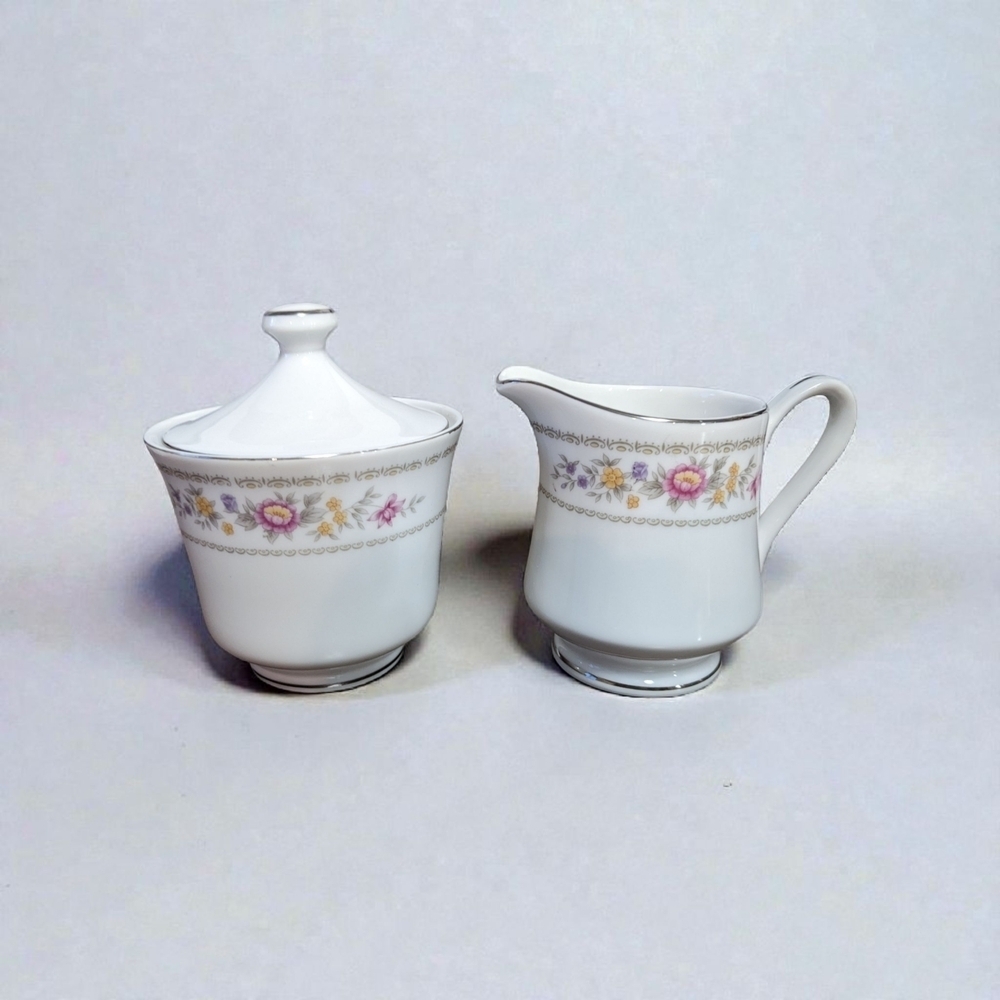 Royal Sealy Fine China "Fantasy" Coffee Pot/Sugar/ Creamer/ Cups Set - Picture 3 of 8